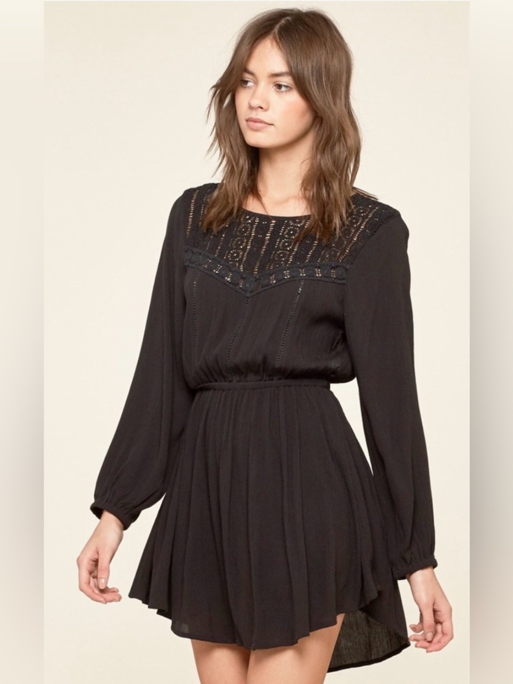 Amuse Society Portia Black Mini Dress